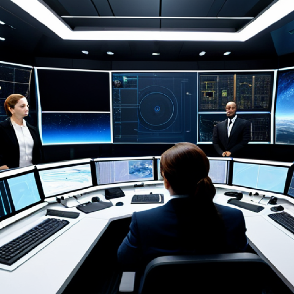 A group of professional individuals, male and female, from diverse backgrounds, dressed in modern, modest business suits. They are gathered in a high-tech, futuristic control room of a large space mining facility, with a vast view of a mineral-rich asteroid outside the panoramic window. Holographic screens display complex data on resource extraction and economic projections, conveying a sense of high-stakes decisions and competition in the new cosmic economy. Full body shot, perfect anatomy, correct proportions, natural pose, well-formed hands, proper finger count, natural body proportions. Professional photography, high quality, realistic, fully clothed, appropriate attire, safe for work, appropriate content, professional.