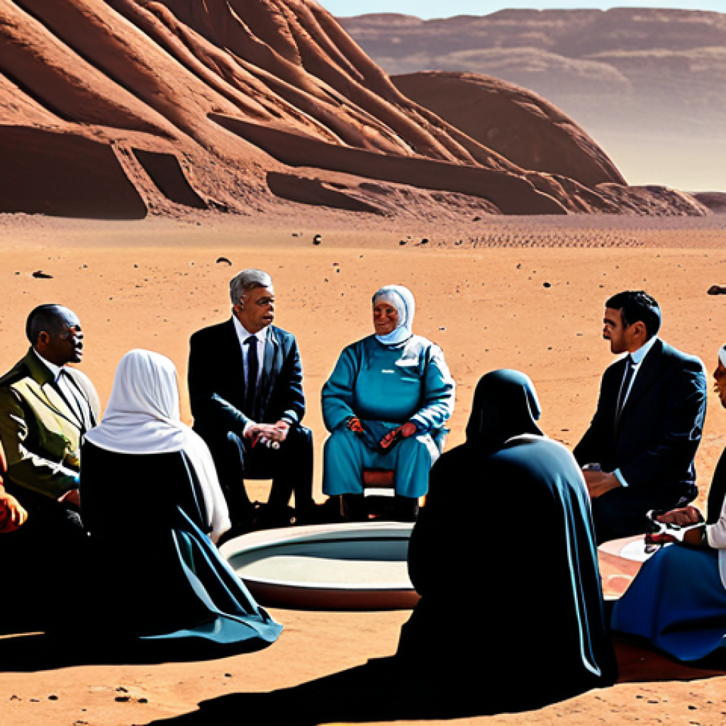 Martian Colony Governance**
"A diverse group of people in appropriate attire, gathered in a community hall on Mars, discussing laws and ethics, fully clothed, safe for work, professional, modest clothing, meeting setting, Martian landscape in the background, perfect anatomy, correct proportions, natural pose, high quality, appropriate content."
**