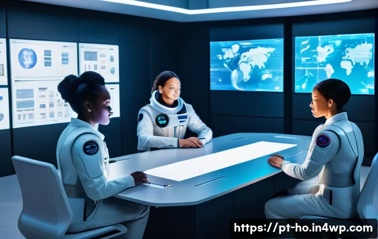 우주 식민지에서의 사회적 책임과 윤리적 정당성 - A futuristic space colony interior scene illustrating ethical governance and human rights protection...